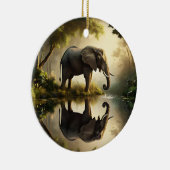 De reflectie van een olifant keramisch ornament (Rechts)