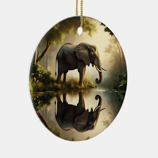 De reflectie van een olifant keramisch ornament (Rechts)