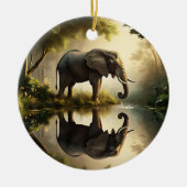 De reflectie van een olifant keramisch ornament (Voorkant)