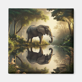 De reflectie van een olifant magneet