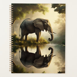 De reflectie van een olifant planner