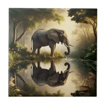 De reflectie van een olifant