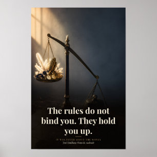 De regels houden je overeind Boek Citaat Kunst Poster