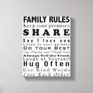 De Regels van de familie Canvas Afdruk