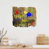 De Regels van het bal van een Grunge muur Poster (Keuken)