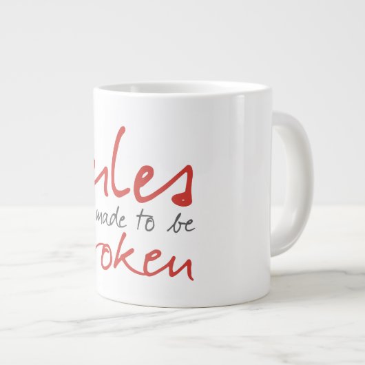 De regels worden gemaakt om een gebroken Mok te zi (Voorkant rechts)