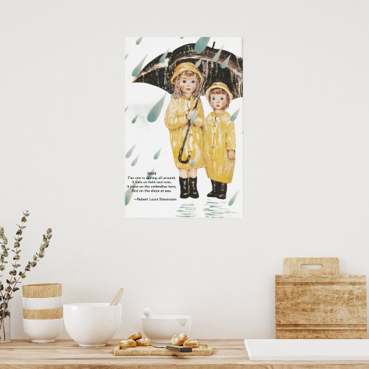 De regen regent poster (Keuken)