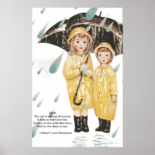 De regen regent poster (Voorkant)