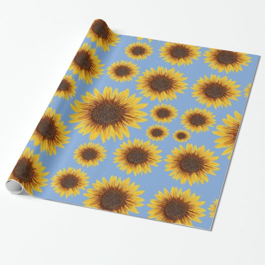 De Regen van de zonnebloem Cadeaupapier (Uitgerold)