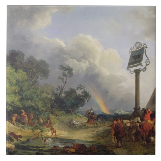 De regenboog, 1784 (olie op canvas) tegeltje (Voorkant)