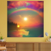De regenboog canvas afdruk (Insitu (Woonkamer))