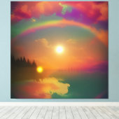 De regenboog canvas afdruk (Insitu (Houten vloer))