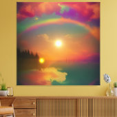 De regenboog canvas afdruk (Insitu (Woonkamer))