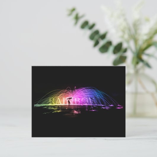 De regenboog draaien briefkaart (Staand voorkant)