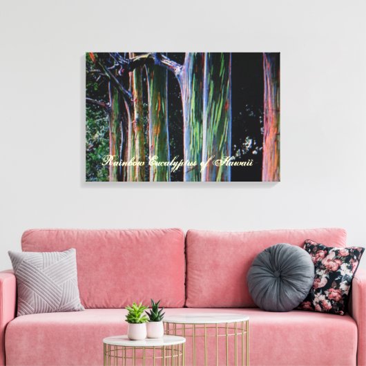 De regenboog Eucalyptus Boom van Hawaï Canvas Afdruk (Insitu (Woonkamer))