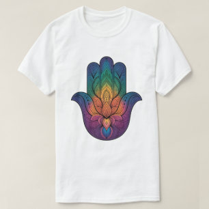 de regenboog Hamsa hand T-shirt