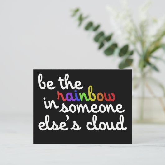 De regenboog in sommige wolken briefkaart (Staand voorkant)