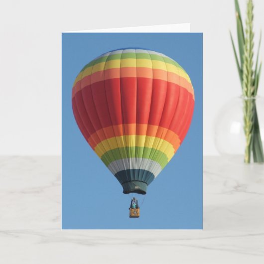 De regenboog kleurde Hete luchtballon Kaart (Voorkant)