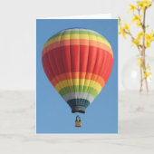 De regenboog kleurde Hete luchtballon Kaart (Gele Bloem)