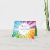 De regenboog kleurt Gestreepte Zonnestraal dankt u Bedankkaart (Voorkant)