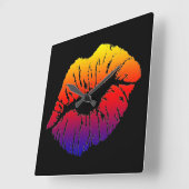 de regenboog knuffelt vierkante klok (Hoek)