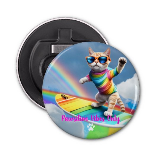 De Regenboog Rider Button Flesopener (Voorkant)