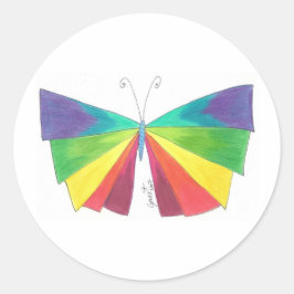 De Regenboog van Butteryfly Ronde Sticker