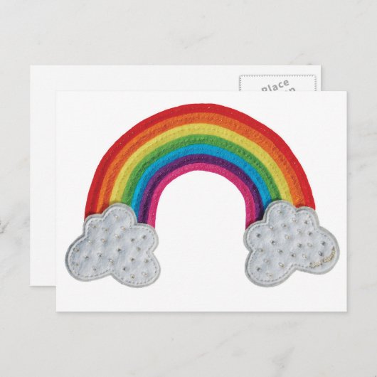 De Regenboog van Claraluna - een hand gestikt Briefkaart (Voorkant / Achterkant)