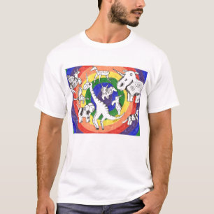 De Regenboog van de Eenhoorns van de Krabbel van T-shirt