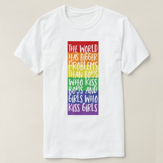 De regenboog van de Gay Pride heeft grotere proble T-shirt (Design voorkant)