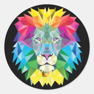 De Regenboog van de leeuw Ronde Sticker