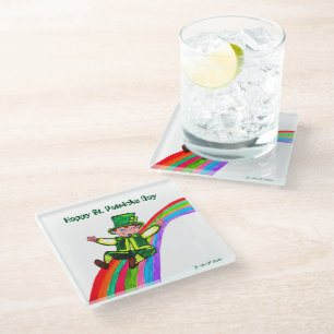 DE REGENBOOG VAN DE LEPRECHAUN GLAZEN ONDERZETTER