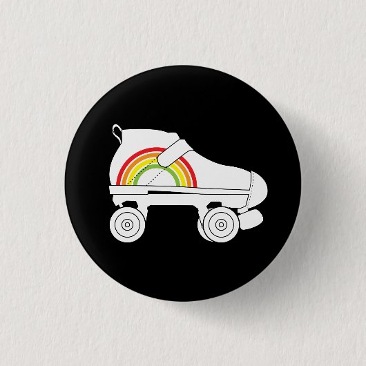 de regenboog van het vierlingschaats ronde button 3,2 cm (Voorkant)