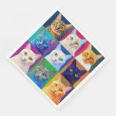 De regenboog van katten servet (Hoek)