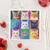 De regenboog van katten servet (Insitu)