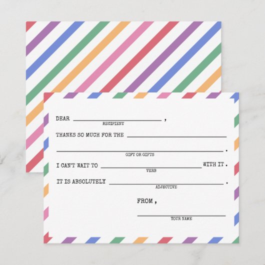 De regenboog van kinderen bedankt kaarten - reeks  notitiekaartje (Voorkant / Achterkant)