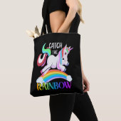 De regenboog vangen - Design van Unicorn Tote Bag (Dichtbij)