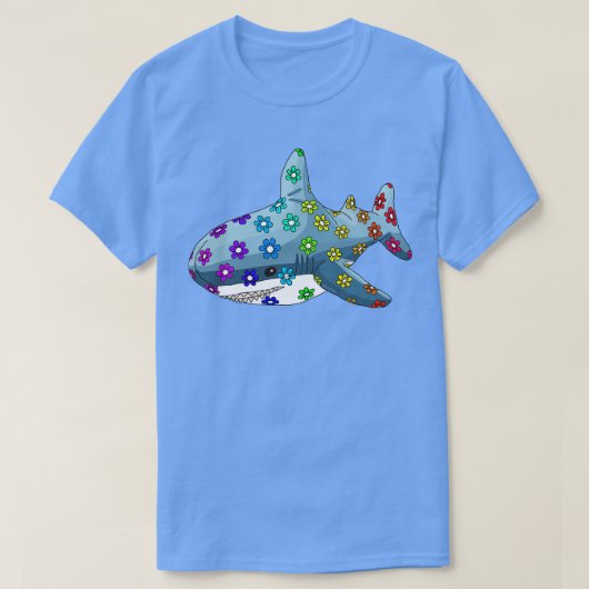 De regenboogblauwe haai t-shirt (Design voorkant)