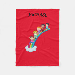 De regenboogdeken van de kinder vlooien was gepers fleece deken