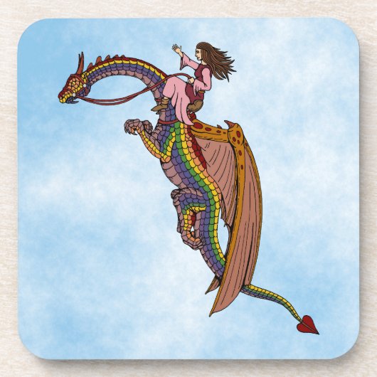 De regenboogdraak uitrusten bier onderzetter (Voorkant)
