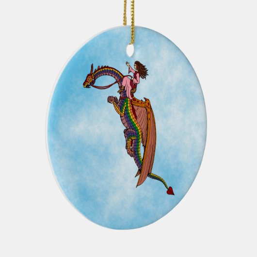 De regenboogdraak uitrusten keramisch ornament (Rechts)