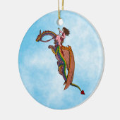 De regenboogdraak uitrusten keramisch ornament (Links)