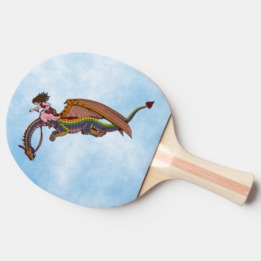 De regenboogdraak uitrusten tafeltennisbatje (Zijkant)