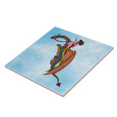 De regenboogdraak uitrusten tegeltje (Zijkant)