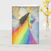 De regenboogengel kaart (Gele Bloem)