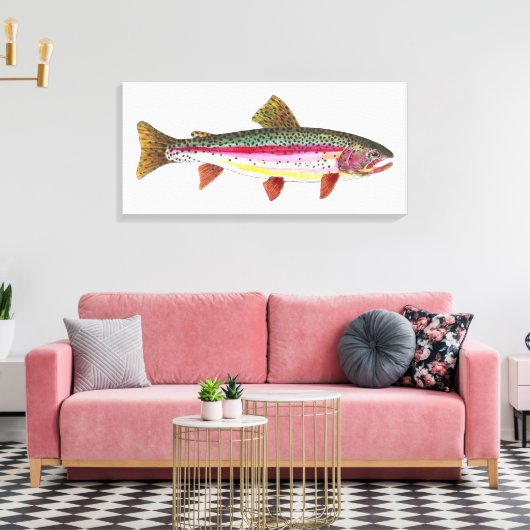 De regenboogforel canvas afdruk (Insitu (Woonkamer))