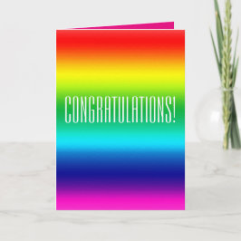De regenboogkaart van gelukwensen kaart