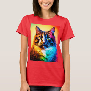 De regenboogkat t-shirt