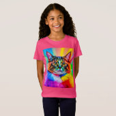 De regenboogkat t-shirt (Voorkant volledig)