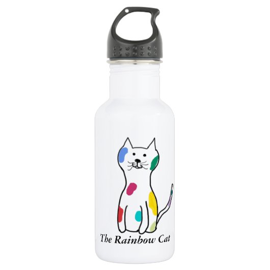 De regenboogkat waterfles (Voorkant)
